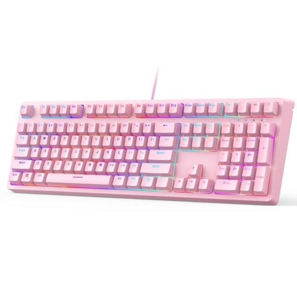 AUKEY Pink Mechanical Gaming Keyboard KM-G15 - Picture 1 of 16